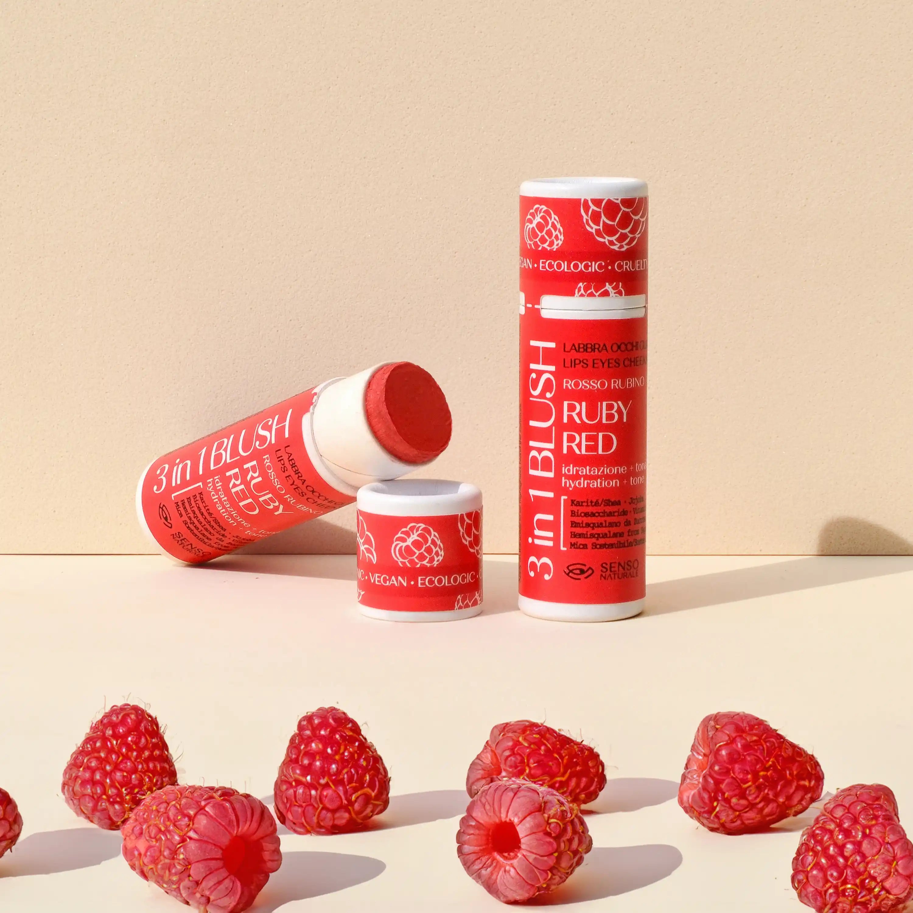 Blush Viso Ruby Red Colore Naturale In Stick Bio