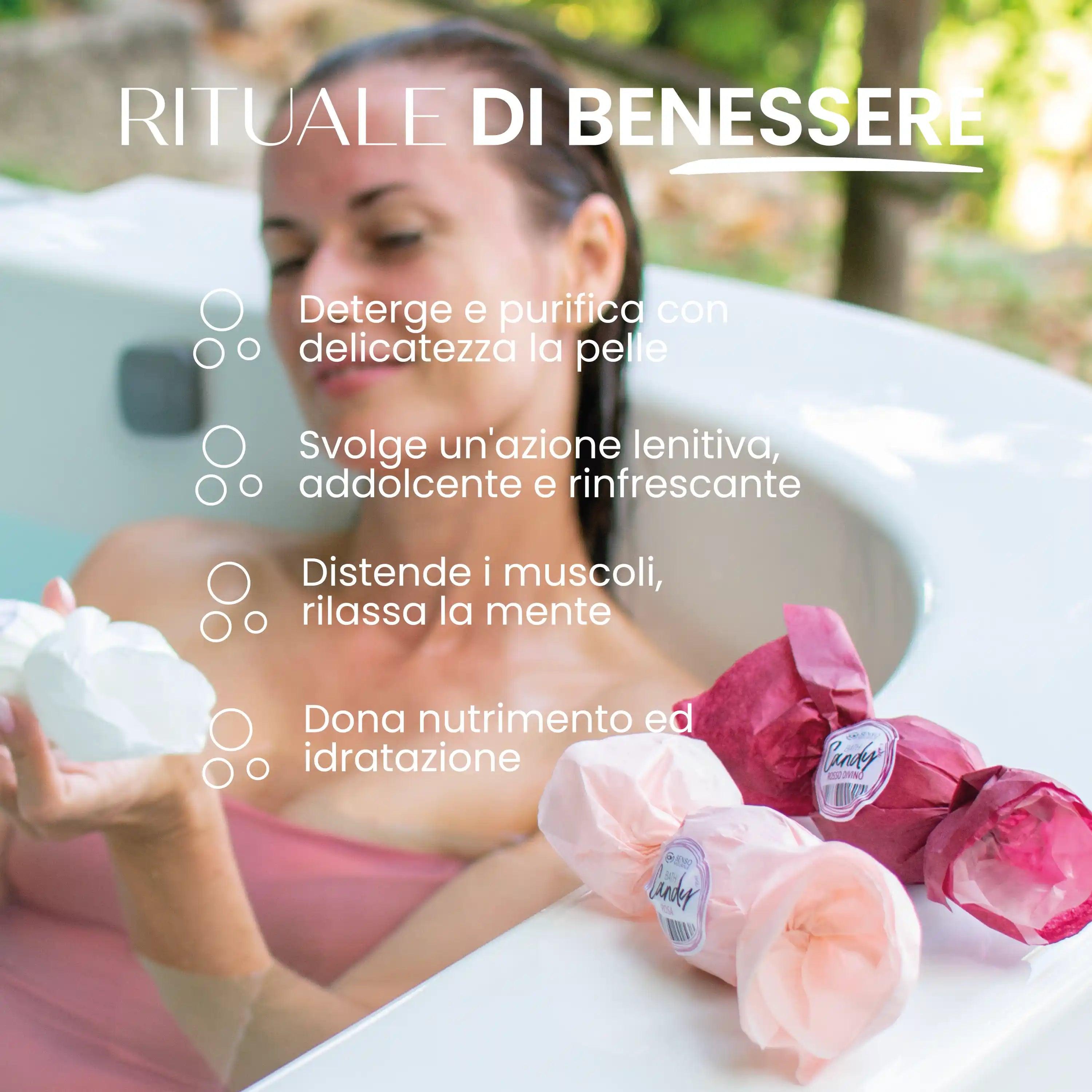 Bomba Da Bagno Profumata Caramella Rosso Di Vino