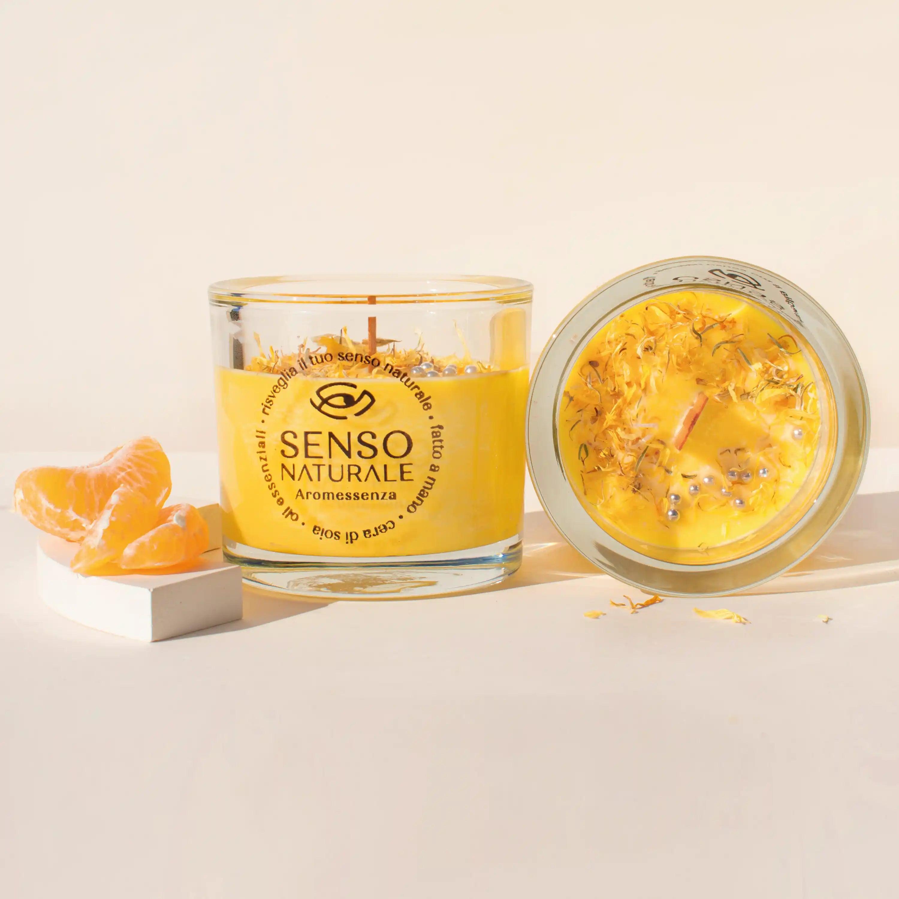 Candela Naturale Bio Profumo Mandarino E Vaniglia