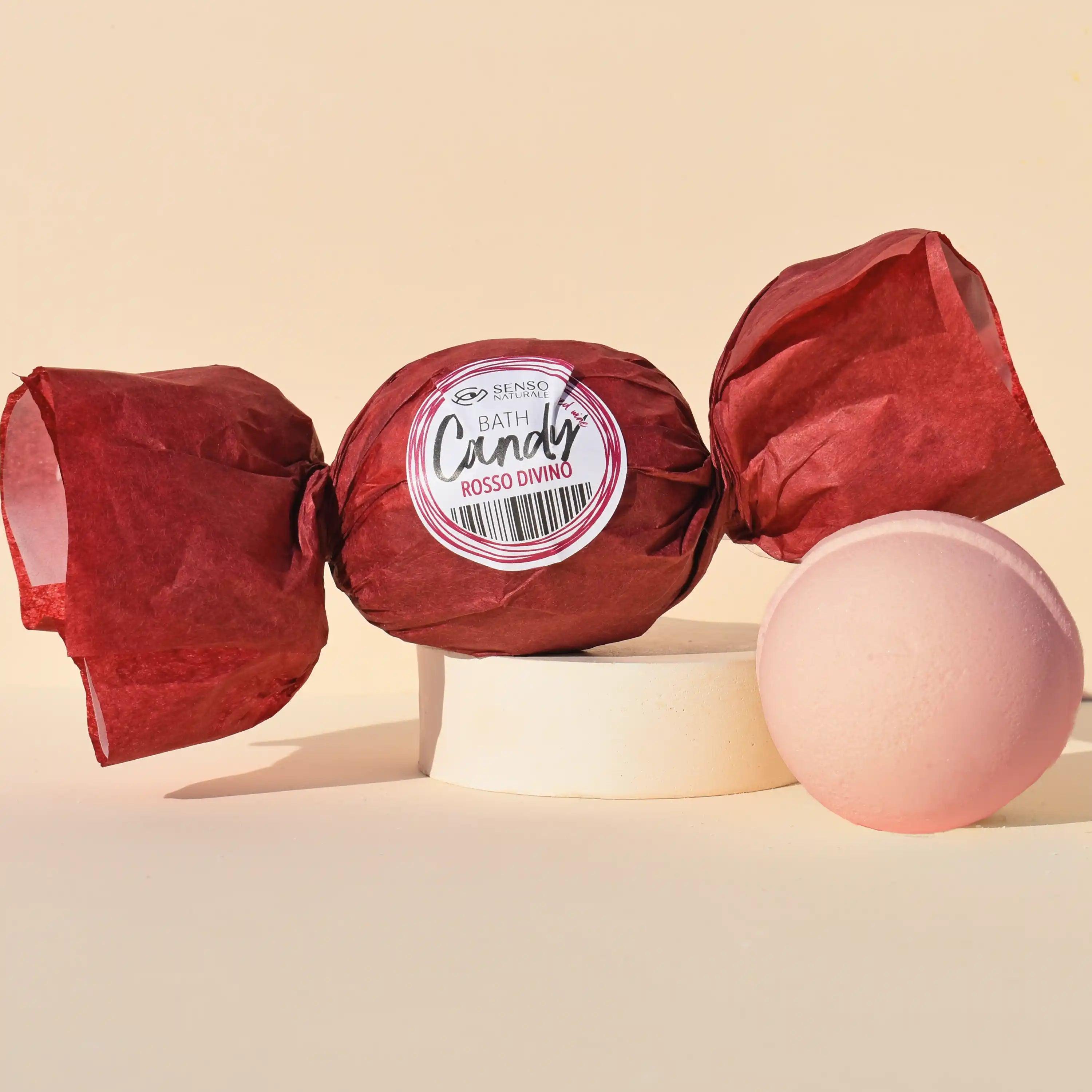 Caramella Bomba Da Bagno Bio Rosso Di Vino