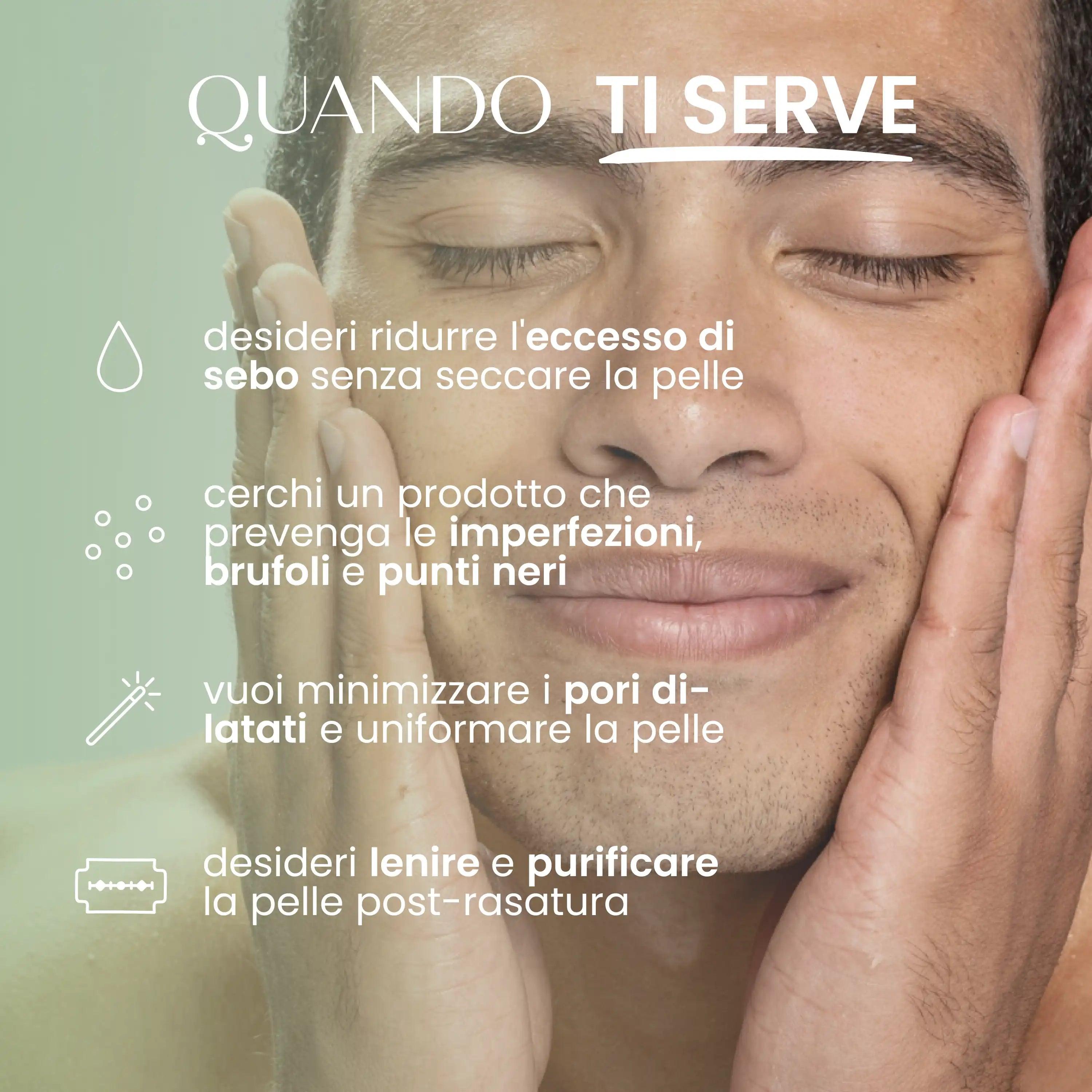 Crema Viso Astringente E Idratante Per Acne E Punti Neri