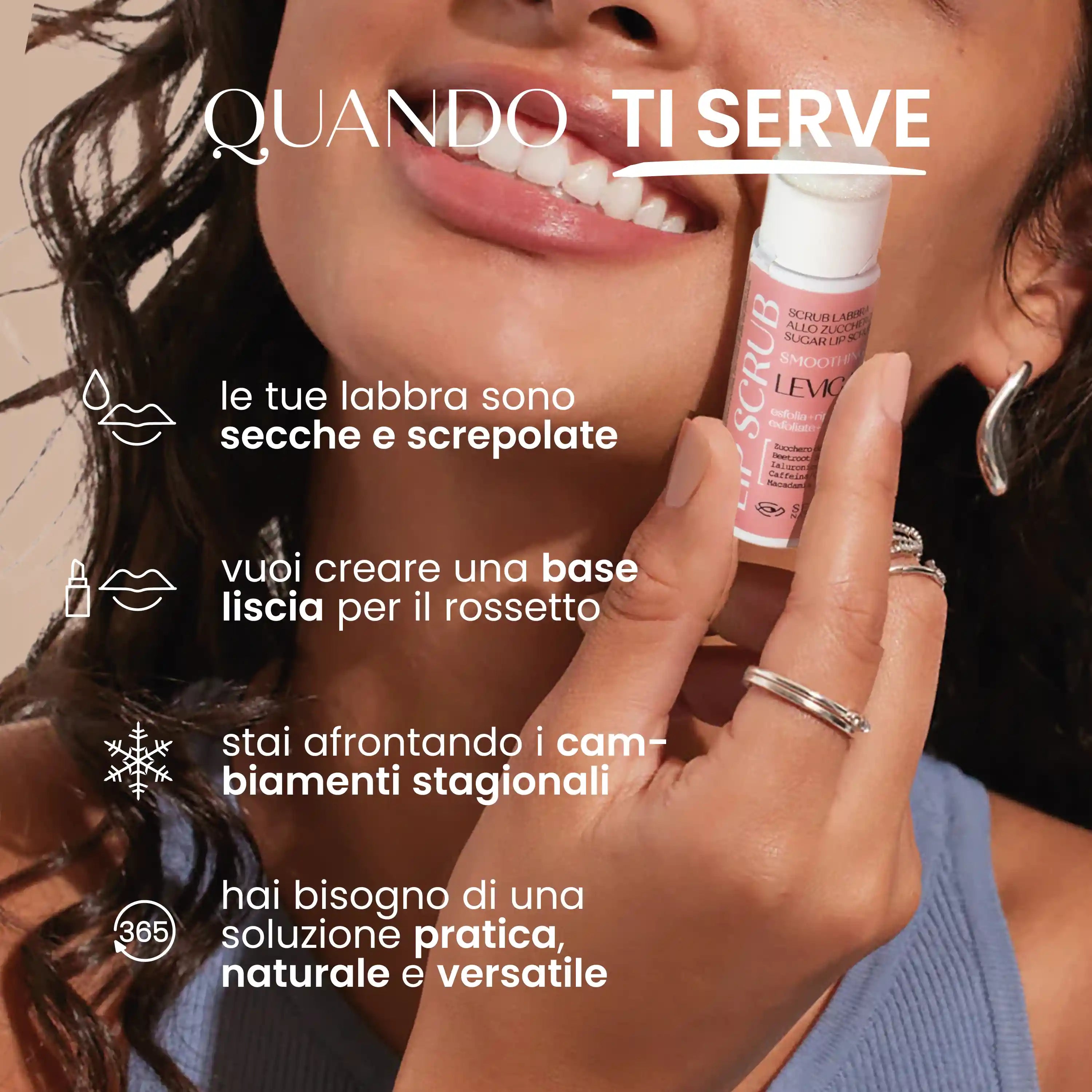 Scrub Labbra Bio Zucchero Caffeina E Acido Ialuronico