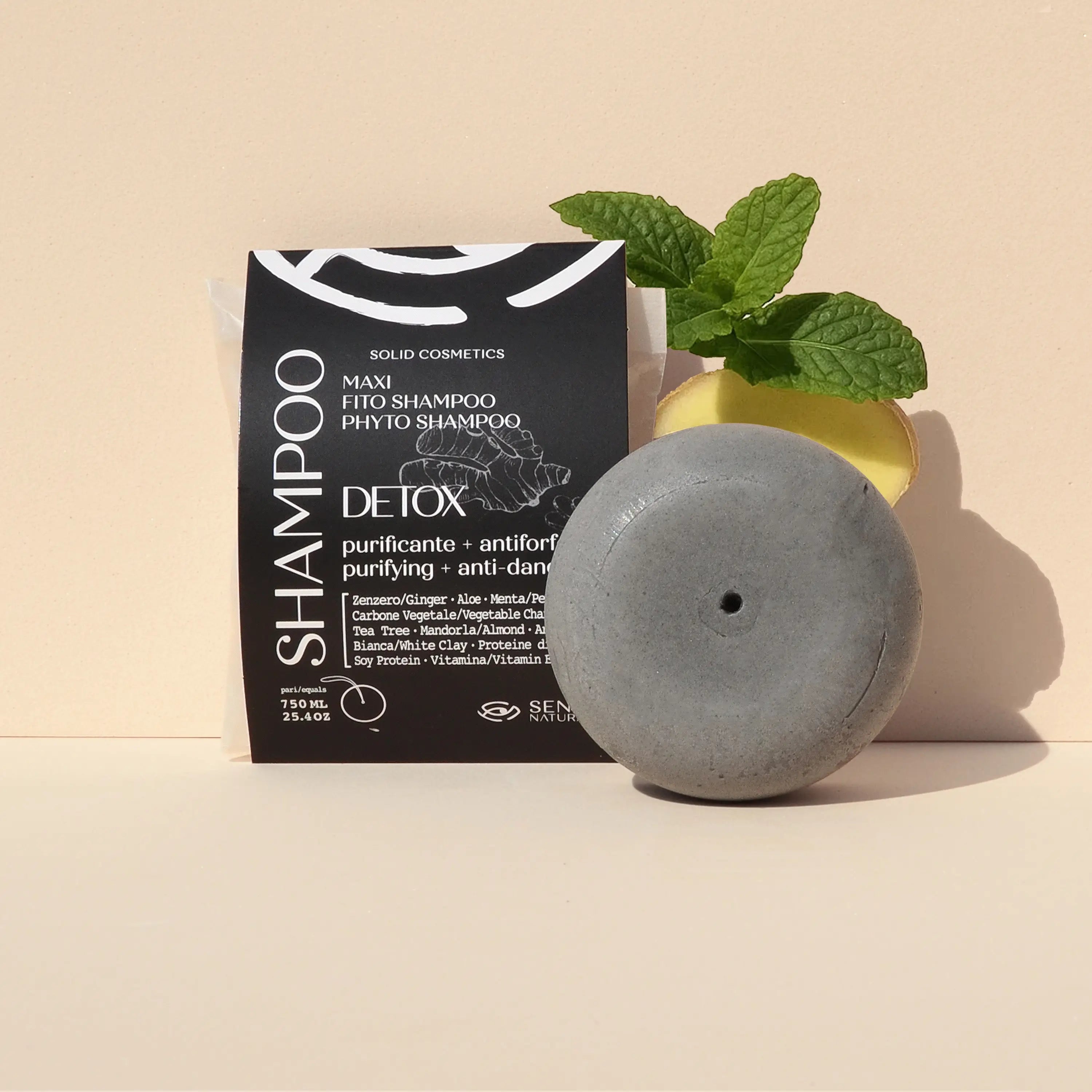 Shampoo Solido Detox Con Carbone Attivo