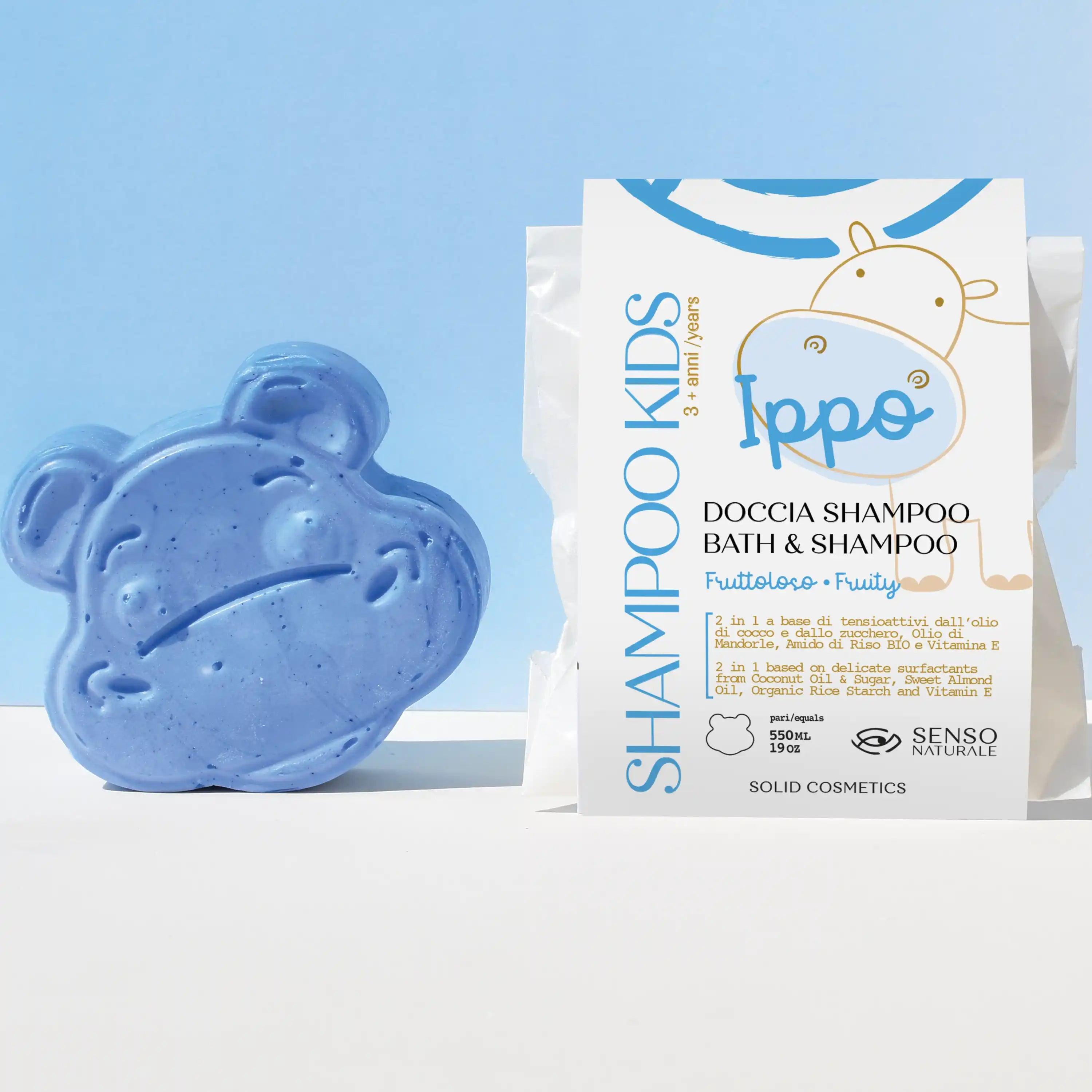 Shampoo Solido Fruttato Per Bambini Forma Ippopotamo