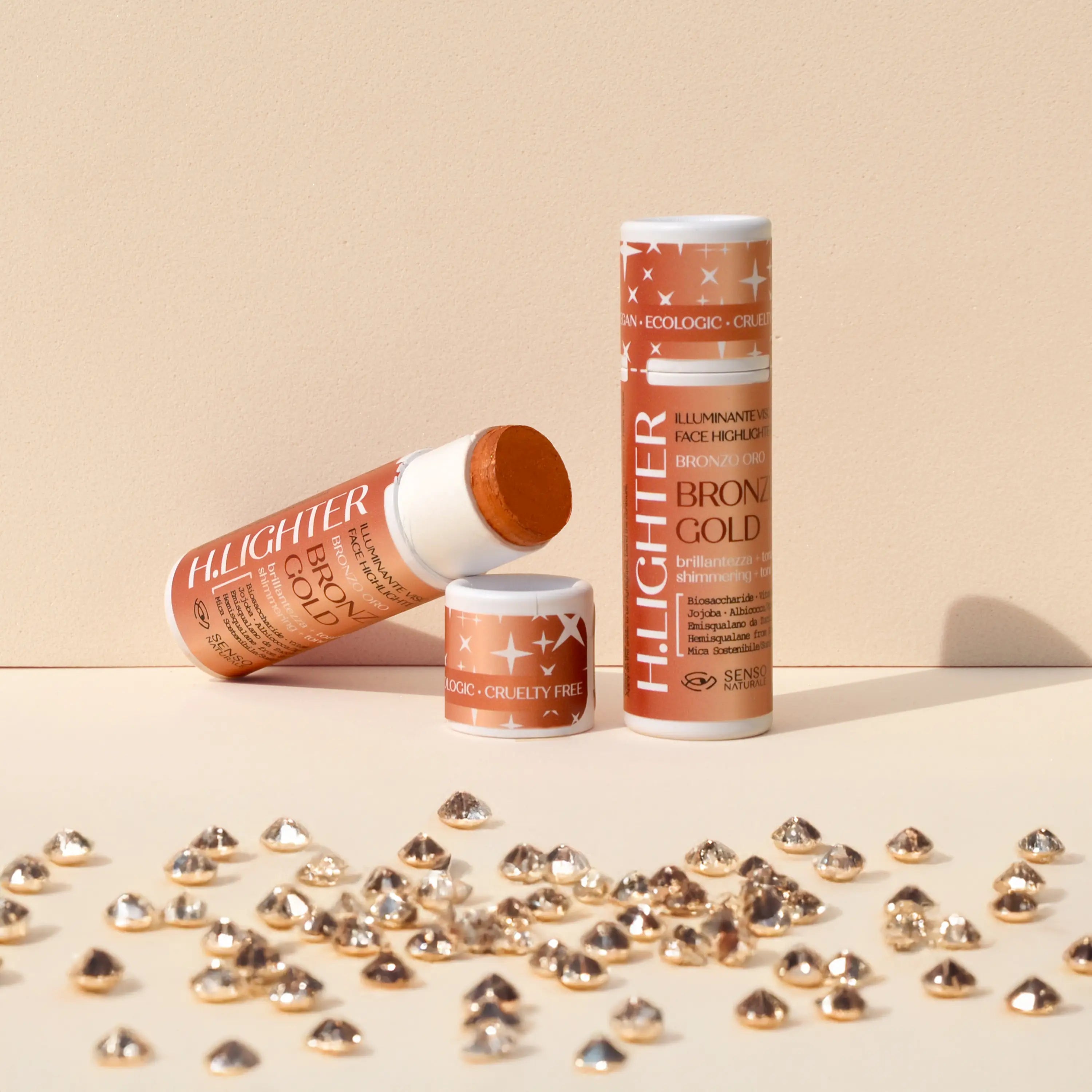 Stick Viso Abbronzato Naturale Con Riflessi Dorati