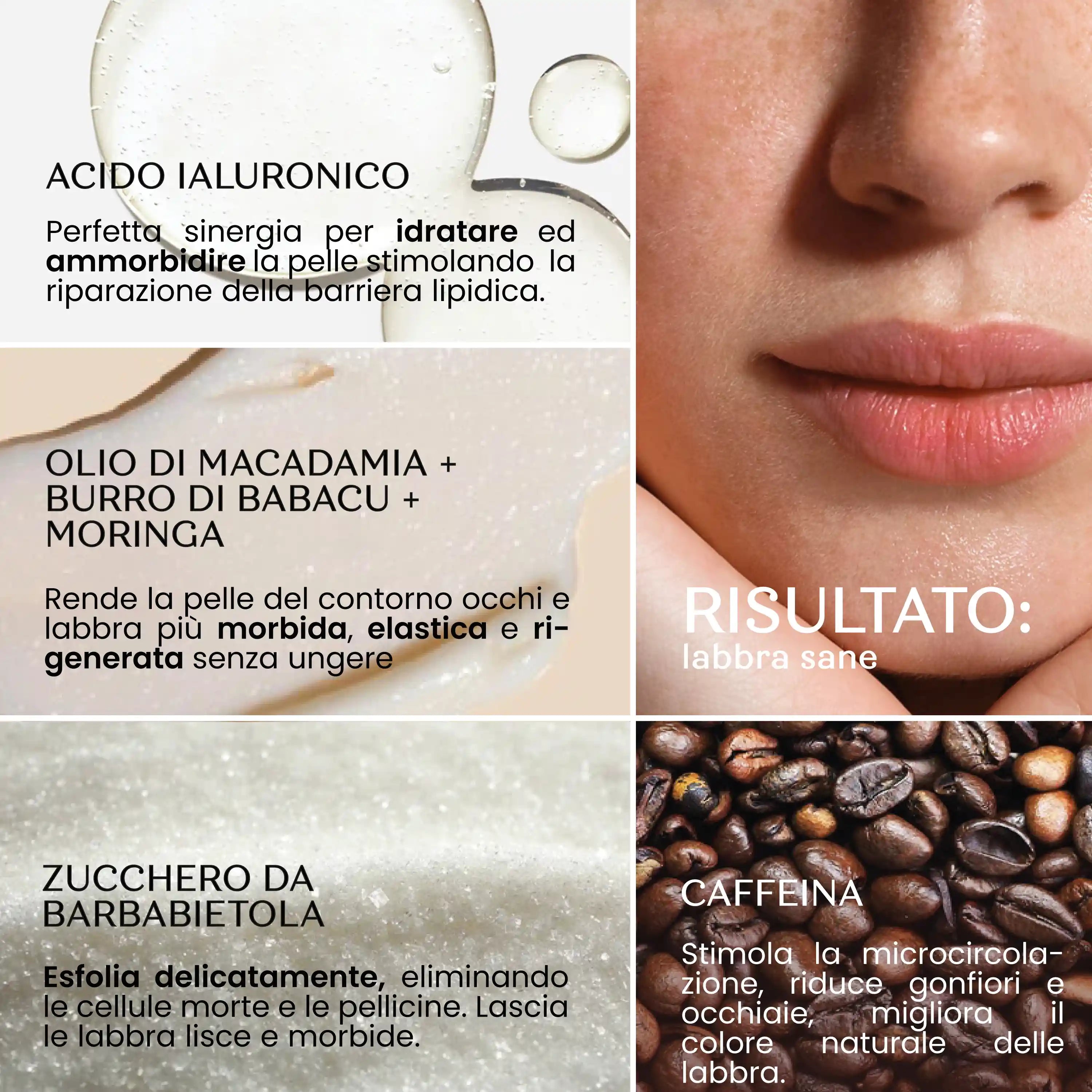 Trattamento Labbra Levigante Zucchero E Caffeina Bio