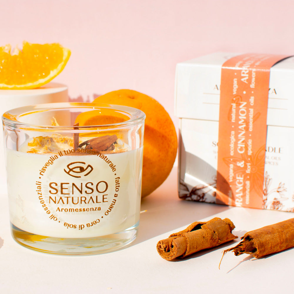 ORANGE and CINNAMON Soy Wax Scented Candle - Size Small