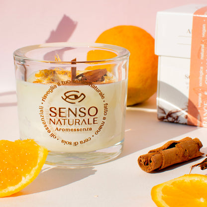 ORANGE and CINNAMON Soy Wax Scented Candle - Size Small