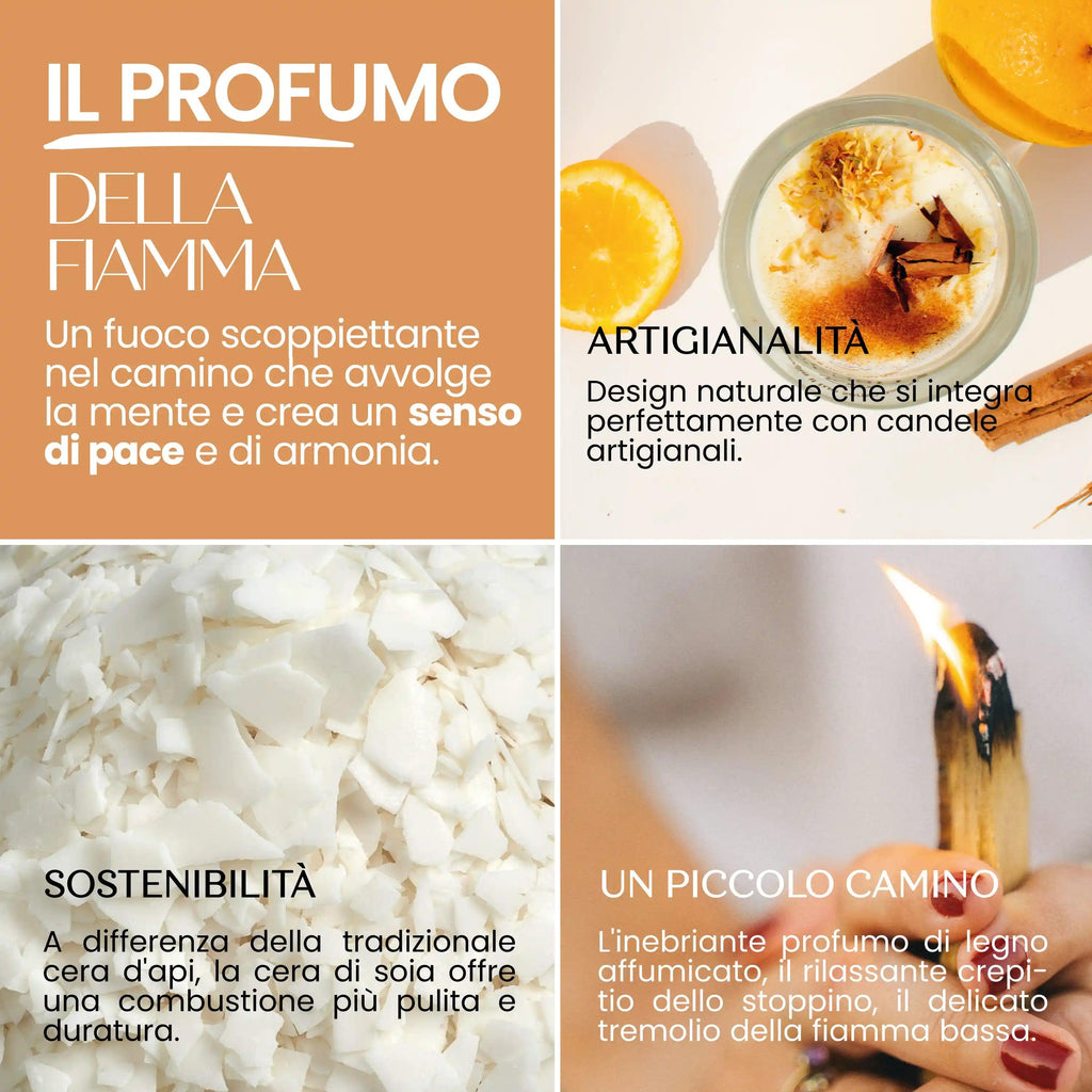 Candela Di Soia Bio Profumo Arancia E Cannella