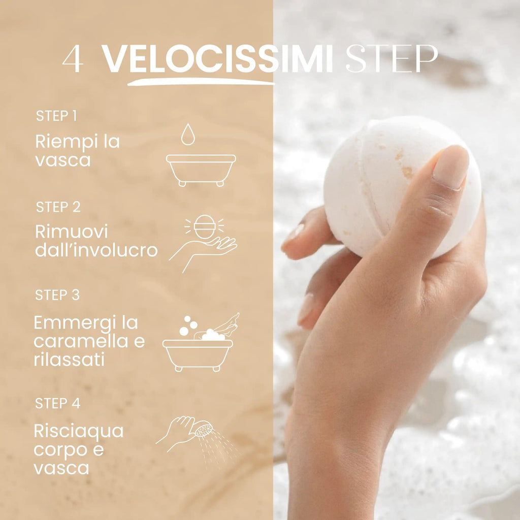 Caramella Bomba Da Bagno Naturale Aroma Latte E Miele