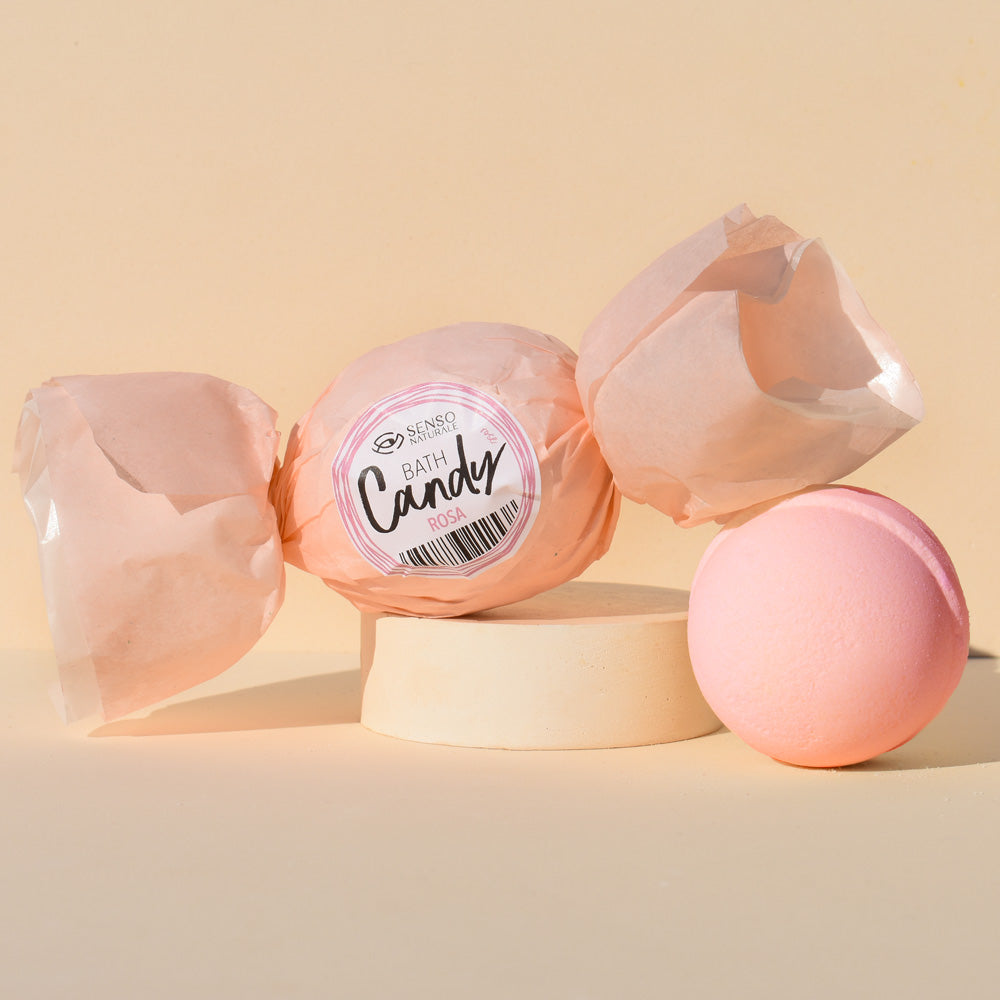 Bombón de baño rosa