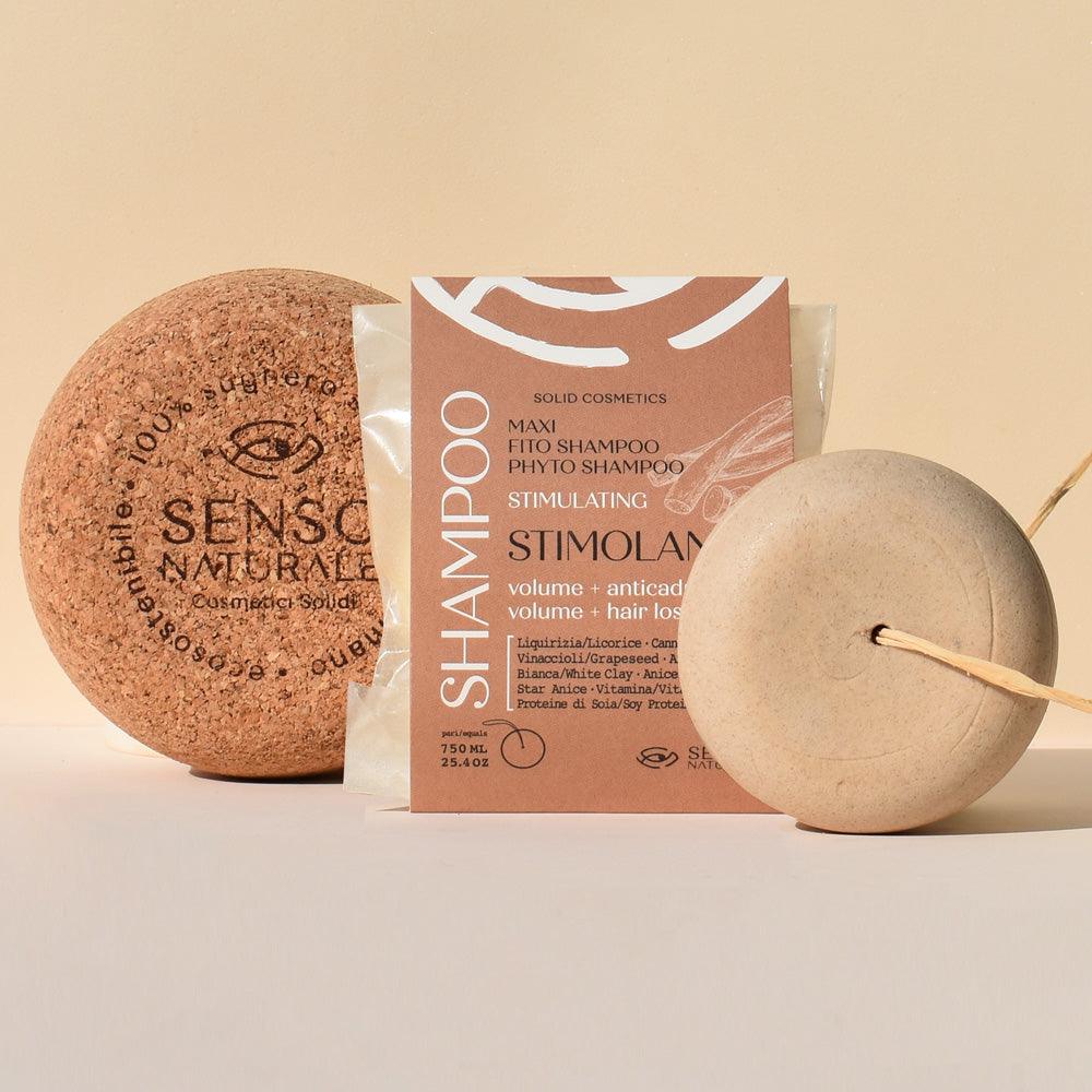 Fito Shampoo Solido STIMOLANTE MAXI + Contenitore in Sughero