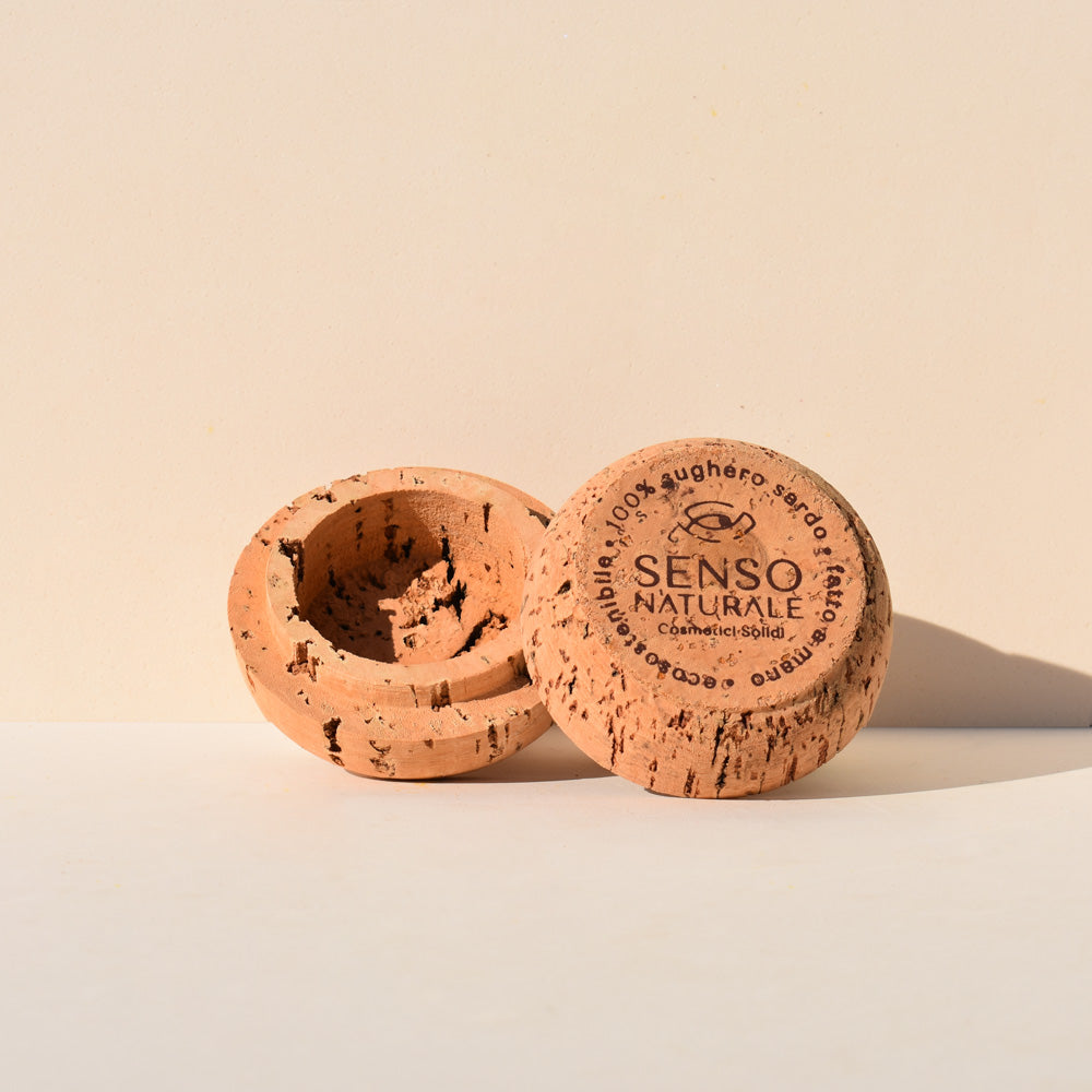 VIRGIN SMALL Sardinian cork container holds for SOLID FACE SERUM