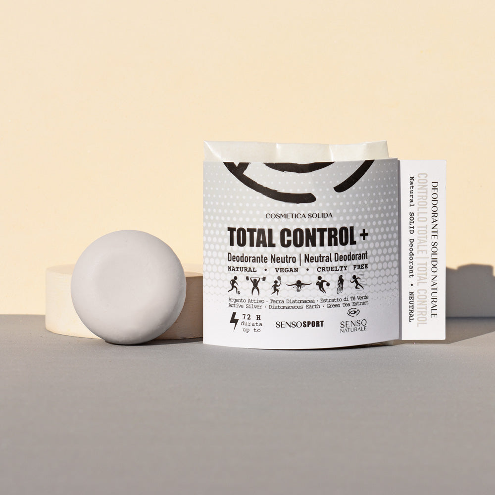 Deodorante Solido Naturale TOTAL CONTROL + Azione Antibatterica - Lunga durata 72h