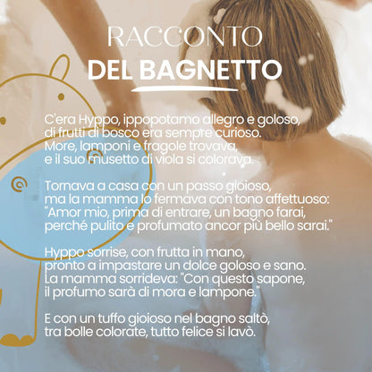 Doccia Shampoo Solido Bimbi Frutta Forma Ippopotamo