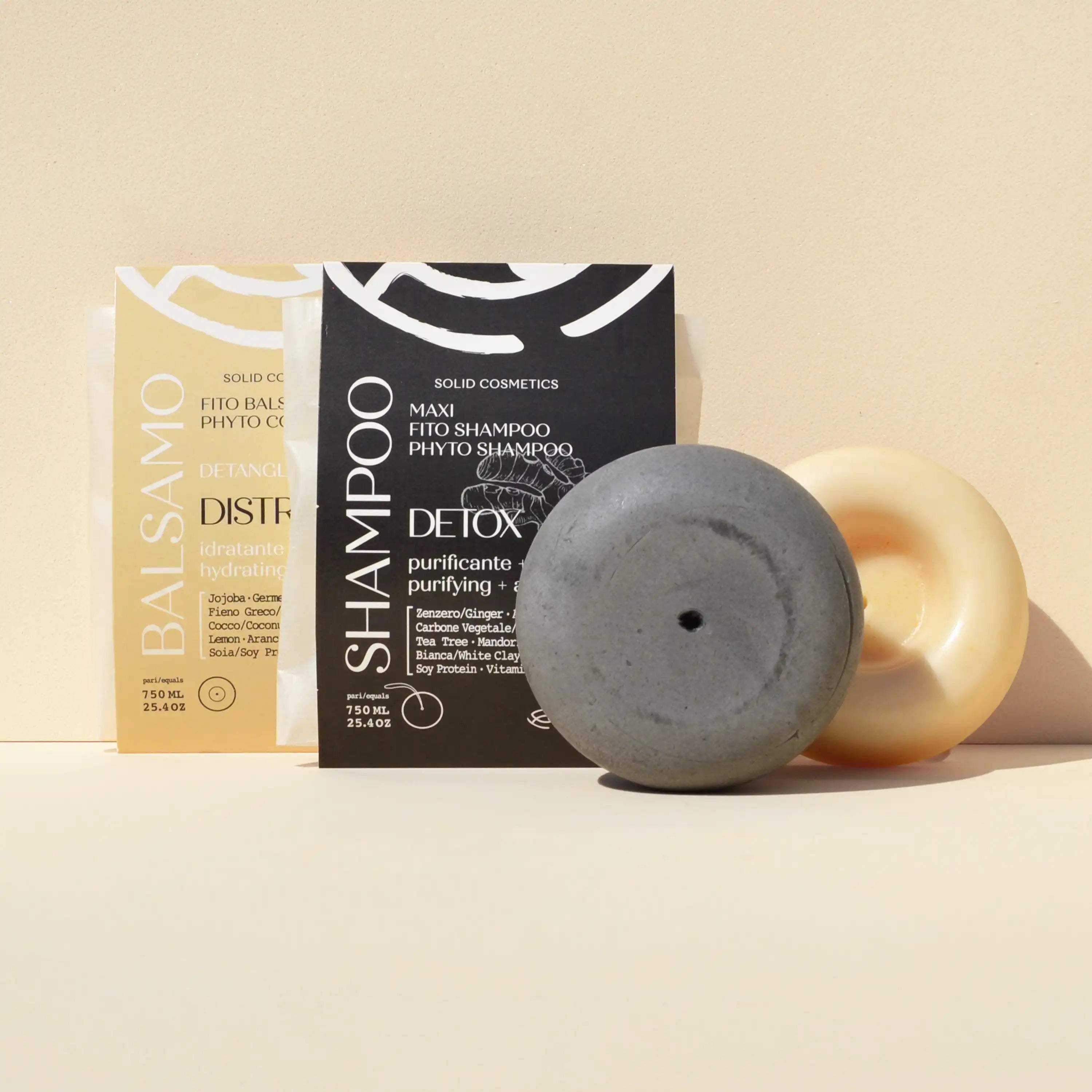 Kit antiforfora purificante con shampoo purificante e balsamo solido naturale Senso Naturale