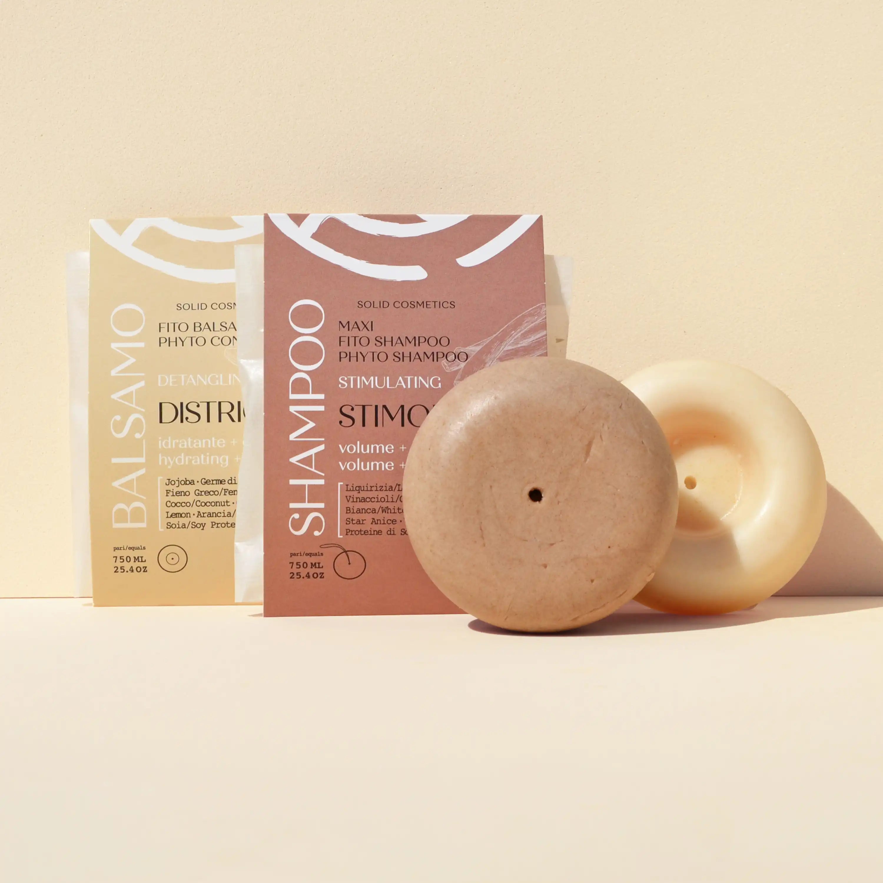 Kit capelli forti anticaduta e volume capelli con shampoo stimolante e balsamo solido naturale Senso Naturale