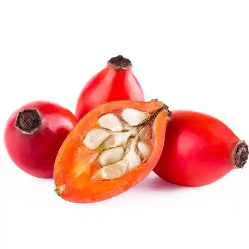 Olio di Rosa Canina, ricco di vitamine e antiossidanti, ideale per rigenerare, nutrire e proteggere la pelle dai segni del tempo.