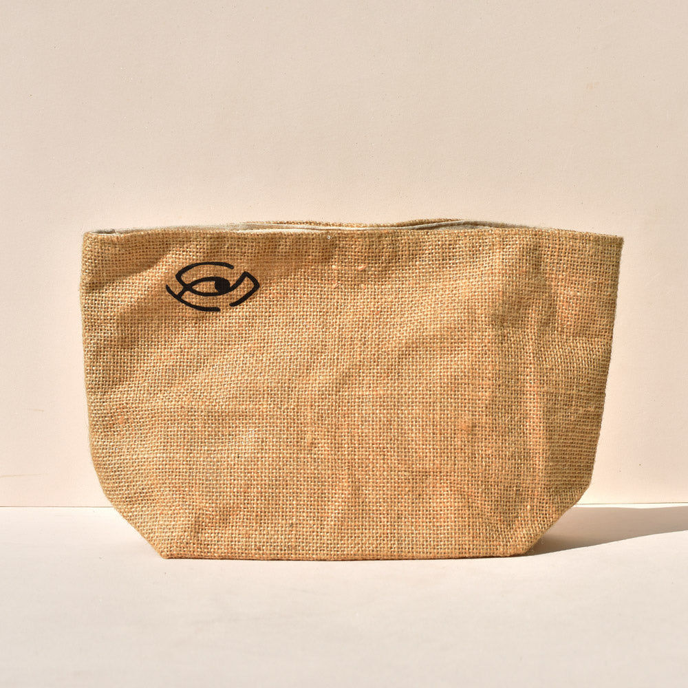 Beauty Case Pouch in Jute and Natural Cotton