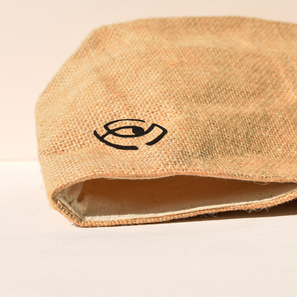 Beauty Case Pouch in Jute and Natural Cotton