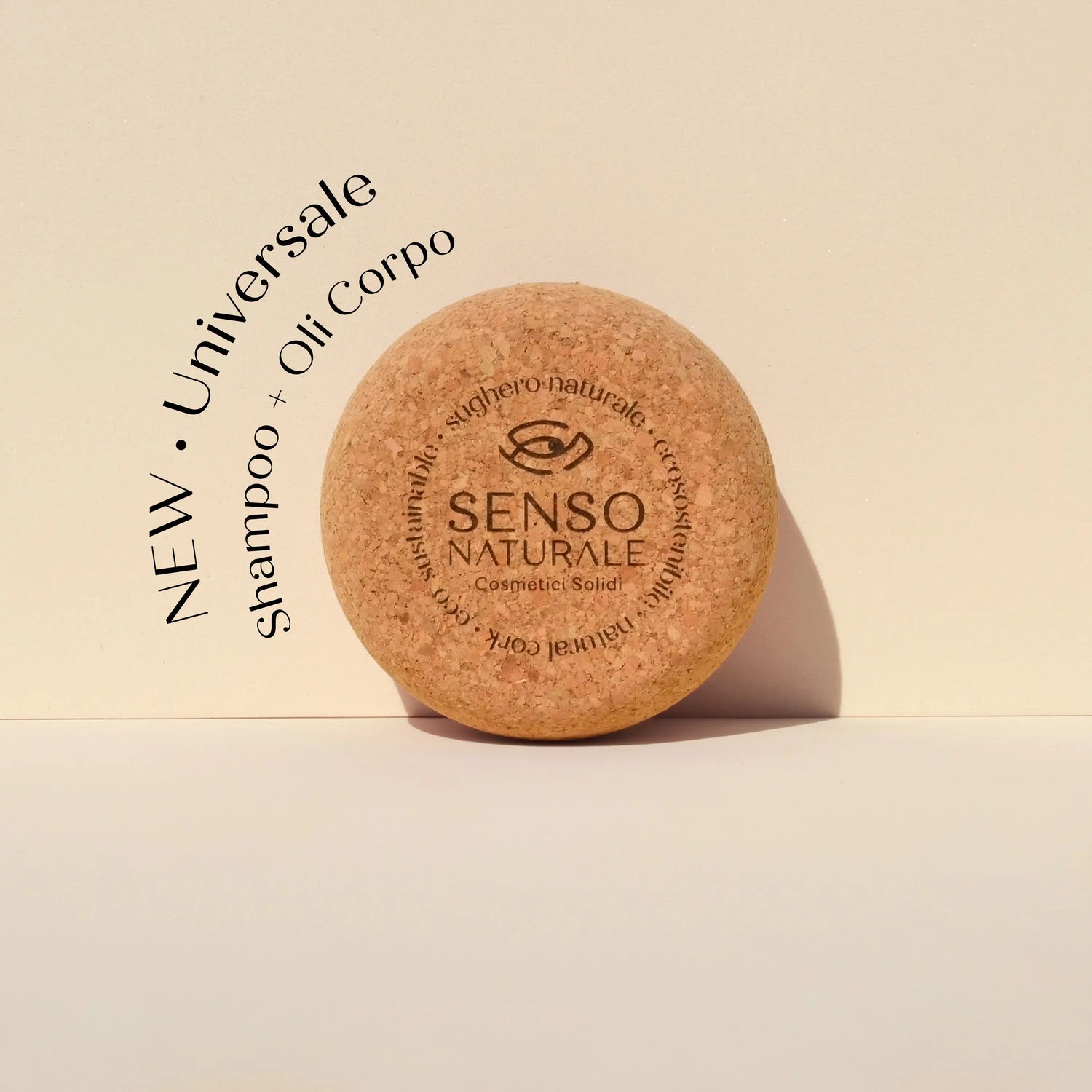 Porta shampoo e oli corpo solidi in sughero naturale, ecologico e plastic free, ideale per bagno e viaggio.