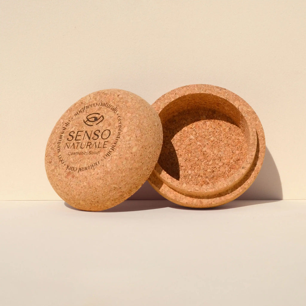 Porta shampoo e oli corpo solidi in sughero naturale, ecologico e plastic free