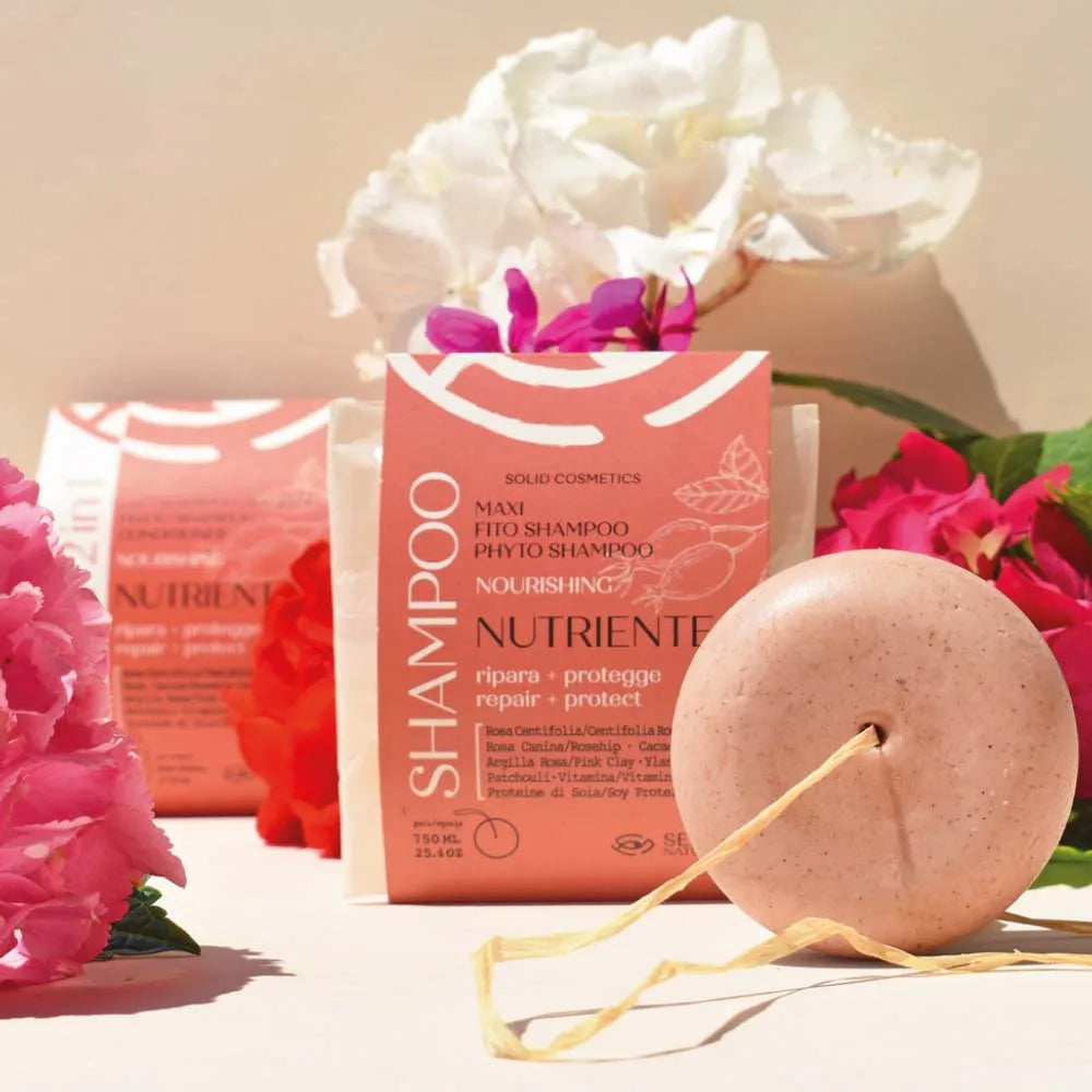 Shampoo nutriente naturale per capelli secchi e sfibrati, idratati e luminosi