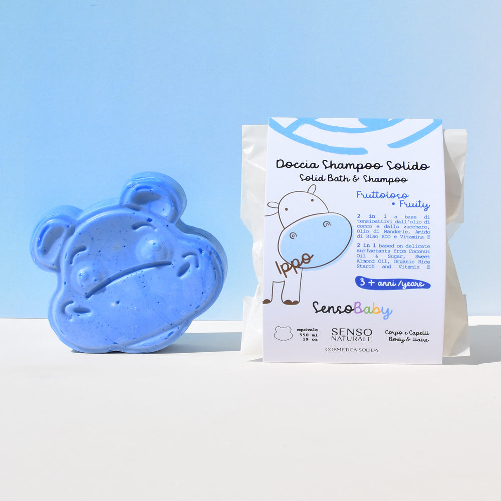 Baby Solid Shampoo Shower - Hippopotamus IPPO - scent FRUITY