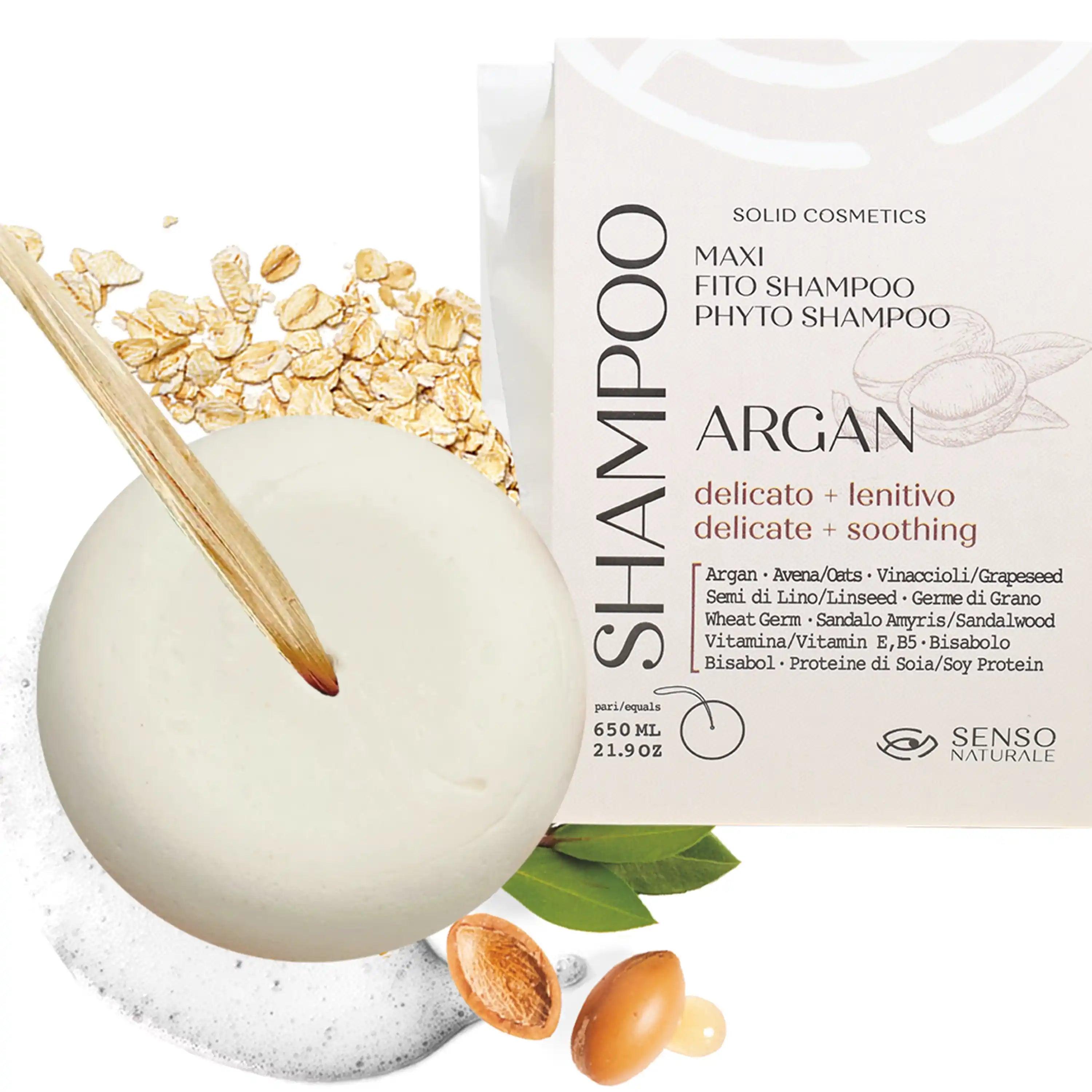 Festes Shampoo ARGAN - Beruhigendes - Sanft für empfindliche Kopfhaut