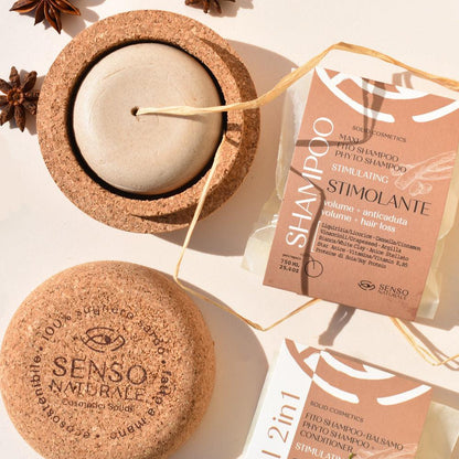 Phyto Solid Shampoo STIMULATING MAXI Format + Cork container