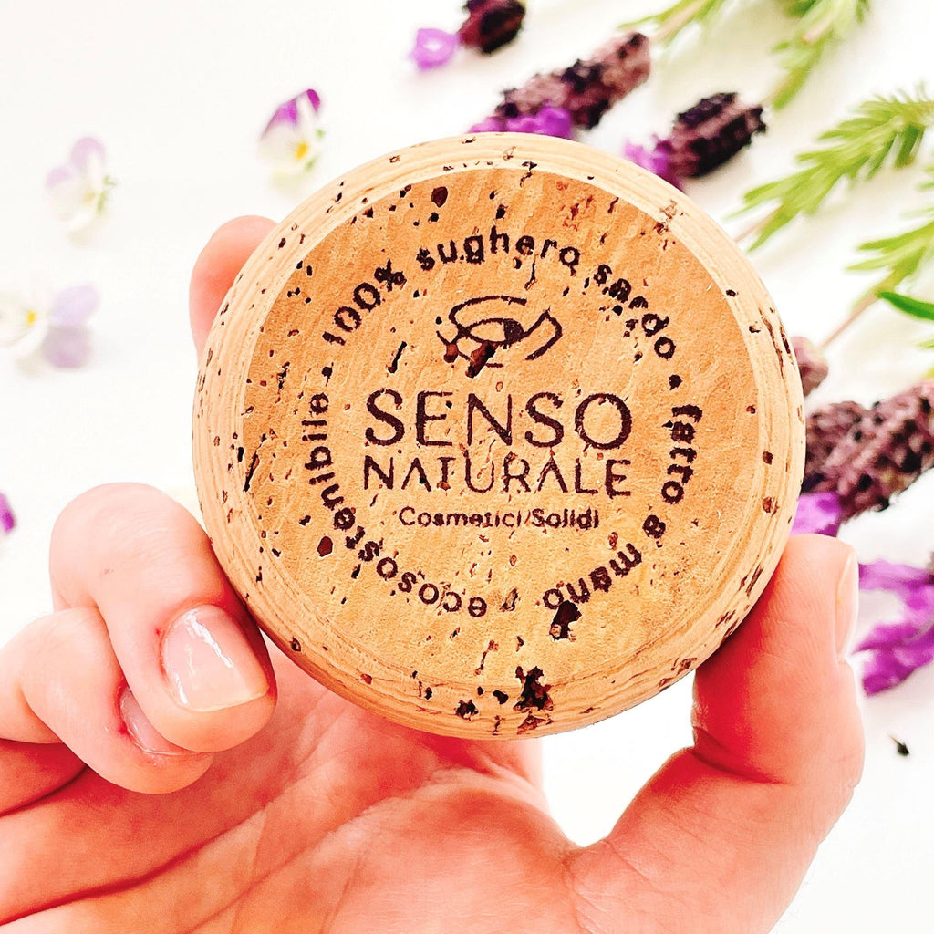VIRGIN SMALL Sardinian cork container holds for SOLID FACE SERUM