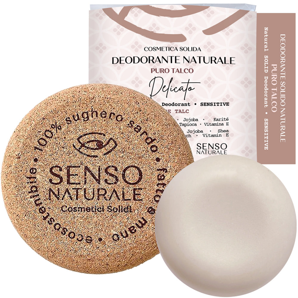 Desodorante natural DELICATE PURO TALCO fragancia + envase [ PACK ].