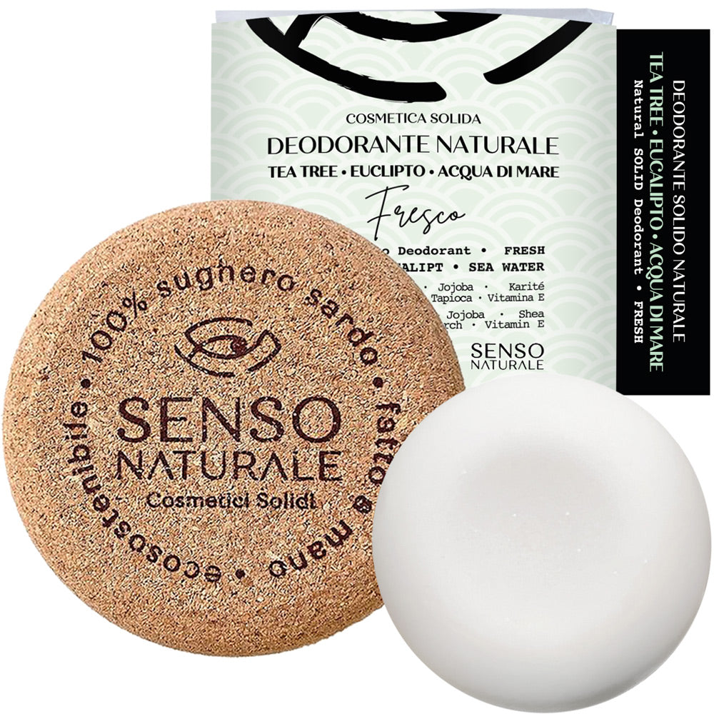 Natural Deodorant FRESH fragrance TEA TREE/EUCALYPTUS/SEA WATER + Container [ PACK ]