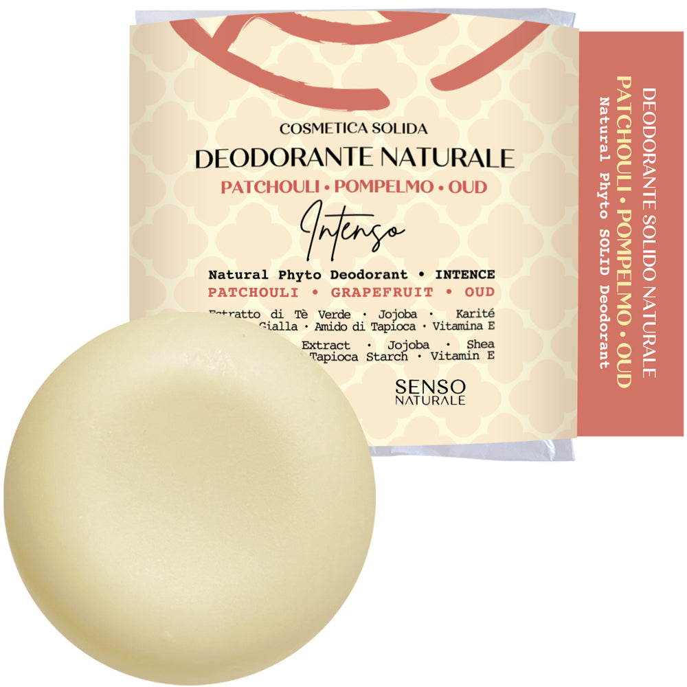 INTENSE Natural Solid Deodorant scent OUD + POMPELM + PATCHOULI
