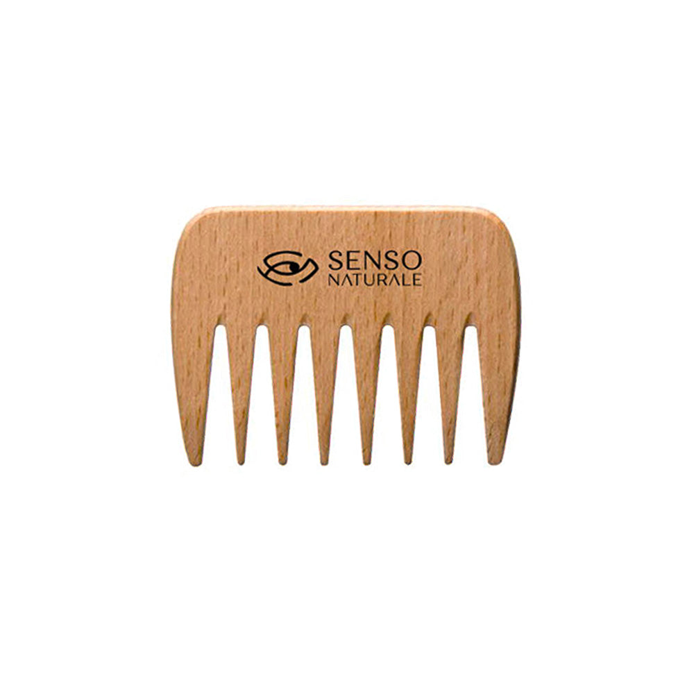 Wooden comb with wide teeth